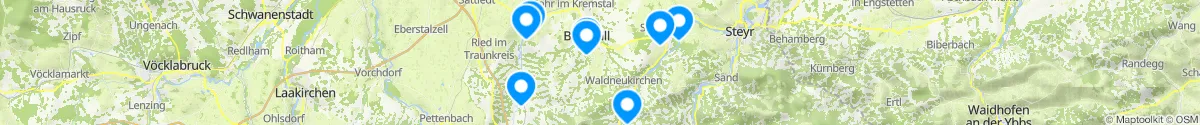 Kartenansicht für Apotheken-Notdienste in der Nähe von Pfarrkirchen bei Bad Hall (Steyr  (Land), Oberösterreich)